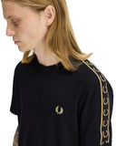 Fred Perry Ανδρικό T-shirt Contrast Tape Ringer M4613-90A Μαύρο