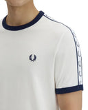 Fred Perry Ανδρικό T-Shirt Taped Ringer T-Shirt M4620-129 Άσπρο