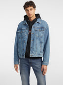 Guess Jeans Ανδρικό Φούτερ Με Κουκούλα M4YQ23K9V31-JBLK Μαύρο