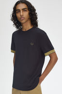 Fred Perry Ανδρική Μπλούζα Striped Cuff Pique T-Shirt M7707-R88 Μαύρο