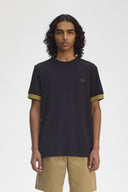 Fred Perry Ανδρική Μπλούζα Striped Cuff Pique T-Shirt M7707-R88 Μαύρο