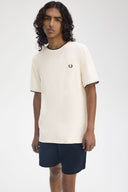 Fred Perry Ανδρική Μπλούζα Crepe Piqué T-Shirt M8585-560 Εκρού