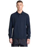 Timberland Ανδρικό Polo Μακρυμάνικο Millers River Pique TBC0YHBE433 Μπλε