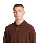 Timberland Ανδρικό Polo Μακρυμάνικο Millers River Pique TBC0YHBEAJD Καφέ