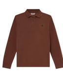 Timberland Ανδρικό Polo Μακρυμάνικο Millers River Pique TBC0YHBEAJD Καφέ