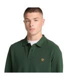 Timberland Ανδρικό Polo Μακρυμάνικο Millers River Pique TBC0YHBE398 Πράσινο
