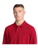 Timberland Ανδρικό Polo Μακρυμάνικο Millers River Pique TBC0YHBEAI7 Κόκκινο