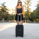Βαλίτσα σκληρή Newcom N1595 (PP) καμπίνας 55,5x23x34,5 cm μαύρο