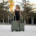 Βαλίτσες σετ Newcom N1605 (ABS+PC) μικρή μεσαία 55x23,5x34 cm + 67x27x45 cm green