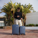 Βαλίτσες σκληρές Newcom N1597 (PP) μικρή μεσαία 56x22,5x36 cm + 66x27x43 cm μπλε