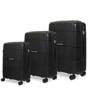Βαλίτσα σκληρή Newcom N1595 (PP) (σετ 3 τεμαχίων) 55,5x23x34,5 cm + 66x25,5x43x5 cm + 75,5x29,5x45,5 cm μαύρο