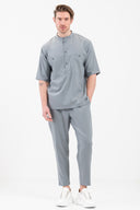 Vittorio Ανδρικό Πουκάμισο Overshirt Vittorio 300-25-PORTO Sky Γκρι Μπλε