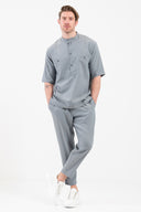 Vittorio Ανδρικό Πουκάμισο Overshirt Vittorio 300-25-PORTO Sky Γκρι Μπλε