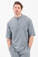 Vittorio Ανδρικό Πουκάμισο Overshirt Vittorio 300-25-PORTO Sky Γκρι Μπλε
