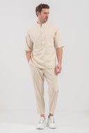 Vittorio Ανδρικό Πουκάμισο Overshirt Vittorio 300-25-PORTO Stone Μπεζ