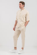 Vittorio Ανδρικό Πουκάμισο Overshirt Vittorio 300-25-PORTO Stone Μπεζ