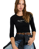 Pepe Jeans Γυναικεία Μπλούζα Μακρυμάνικη New Virginia PL505203-999 Μαύρο