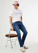 Pepe Jeans Παντελόνι Ανδρικό Slim Fit Mid-Rise Jeans Track PM2073895AG-000 Μπλε