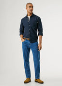 Pepe Jeans Παντελόνι Ανδρικό Straight Fit Mid-Rise Jeans Cash PM20839584CB2 Μπλε