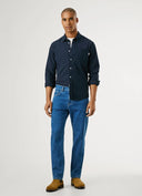 Pepe Jeans Παντελόνι Ανδρικό Straight Fit Mid-Rise Jeans Cash PM20839584CB2 Μπλε