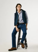 Pepe Jeans Παντελόνι Ανδρικό Straight Fit Mid-Rise Jeans Cash PM20839585CB2 Μπλε