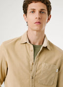 Pepe Jeans Ανδρικό Πουκάμισο Κοτλέ Clayton PM3090844-836 Μπεζ