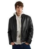 Pepe Jeans Ανδρικό Μπουφάν Δερμάτινο Harrington PM4027342-999 Μαύρο