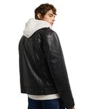Pepe Jeans Ανδρικό Μπουφάν Δερμάτινο Harrington PM4027342-999 Μαύρο