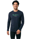 Pepe Jeans Ανδρικό Μακρυμάνικο T-Shirt Eggo Long PM5010543-594 Μπλε