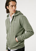 Pepe Jeans Ανδρική Ζακέτα Φούτερ Με Κουκούλα Macbeth Melange Zip PM5800017-679 Πράσινο