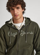 Pepe Jeans Ανδρική Ζακέτα Φούτερ Με Κουκούλα Ryan Zip PM582329-728 Χακί