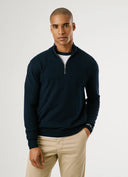 Pepe Jeans Ανδρικό Πλεκτό Half Zip Andre Mock Zipper PM7000012-594 Μπλε