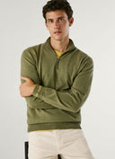 Pepe Jeans Ανδρικό Πλεκτό Half Zip Andre Mock Zipper PM7000012-679 Πράσινο