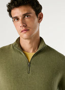 Pepe Jeans Ανδρικό Πλεκτό Half Zip Andre Mock Zipper PM7000012-679 Πράσινο