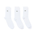 Lacoste Σετ 3 Ζευγάρια Κάλτσες Crew Fit Cotton RA9261-001 Λευκό