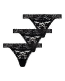 Guess Γυναικείο Σετ Στρινγκ 3 τμχ. Basic Lace Thong O5RG18KC5L0-JBLK Μαύρο