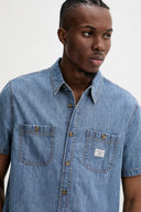 Guess Jeans Ανδρικό Τζιν Πουκάμισο Κοντομάνικο  M5GH09D5NY1-GJER Μπλε