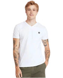 Timberland Ανδρική Μπλούζα Dunstan River V-Neck T-Shirt TB0A2BPT100 Λευκό