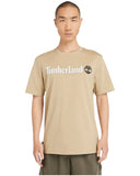 Timberland Ανδρική Μπλούζα T-Shirt Linear Logo TB0A5UPQDH4 Μπεζ