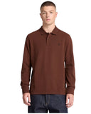 Timberland Ανδρικό Polo Μακρυμάνικο Millers River Pique TBC0YHBEAJD Καφέ
