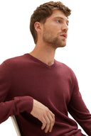 Tom Tailor Ανδρικό  Πλεκτό Basic V-Neck Sweater 1027665-32620 Μπορντό
