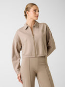Guess Γυναικεία Ζακέτα Annie Full Zip Crop Jacket V6RQ17KD822-G103 Μπεζ