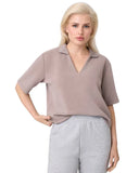 Guess Γυναικεία Μπλούζα Lyra Polo V6YP08K4310-A92T Καφέ
