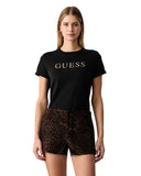 Guess Γυναικείο T-Shirt Leopard W6BI22K6042-JBLK Μαύρο