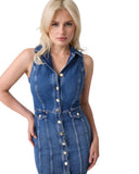 Guess Γυναικείο Φόρεμα Denim Destiny W6YK24D1763-TWNS Μπλε