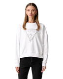 Guess Γυναικείο Φούτερ Triangle Glitter W6YQ14K4352-G011 Λευκό