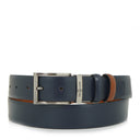 Guy Laroche Ανδρική Δερμάτινη Ζώνη Διπλής Όψης Leather Belt GL F1357 Μπλε-Ταμπά
