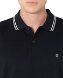 The Bostonians Ανδρική Μπλούζα  Twin Tipped Polo 3PL1151-B031BL Μαύρο