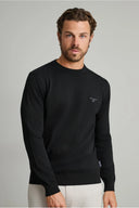 Navy & Green Ανδρικό Πλεκτό Βαμβακερό  24YM.741/P.5 Black Μαύρο