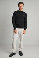 Navy & Green Ανδρικό Πλεκτό Βαμβακερό  24YM.741/P.5 Black Μαύρο